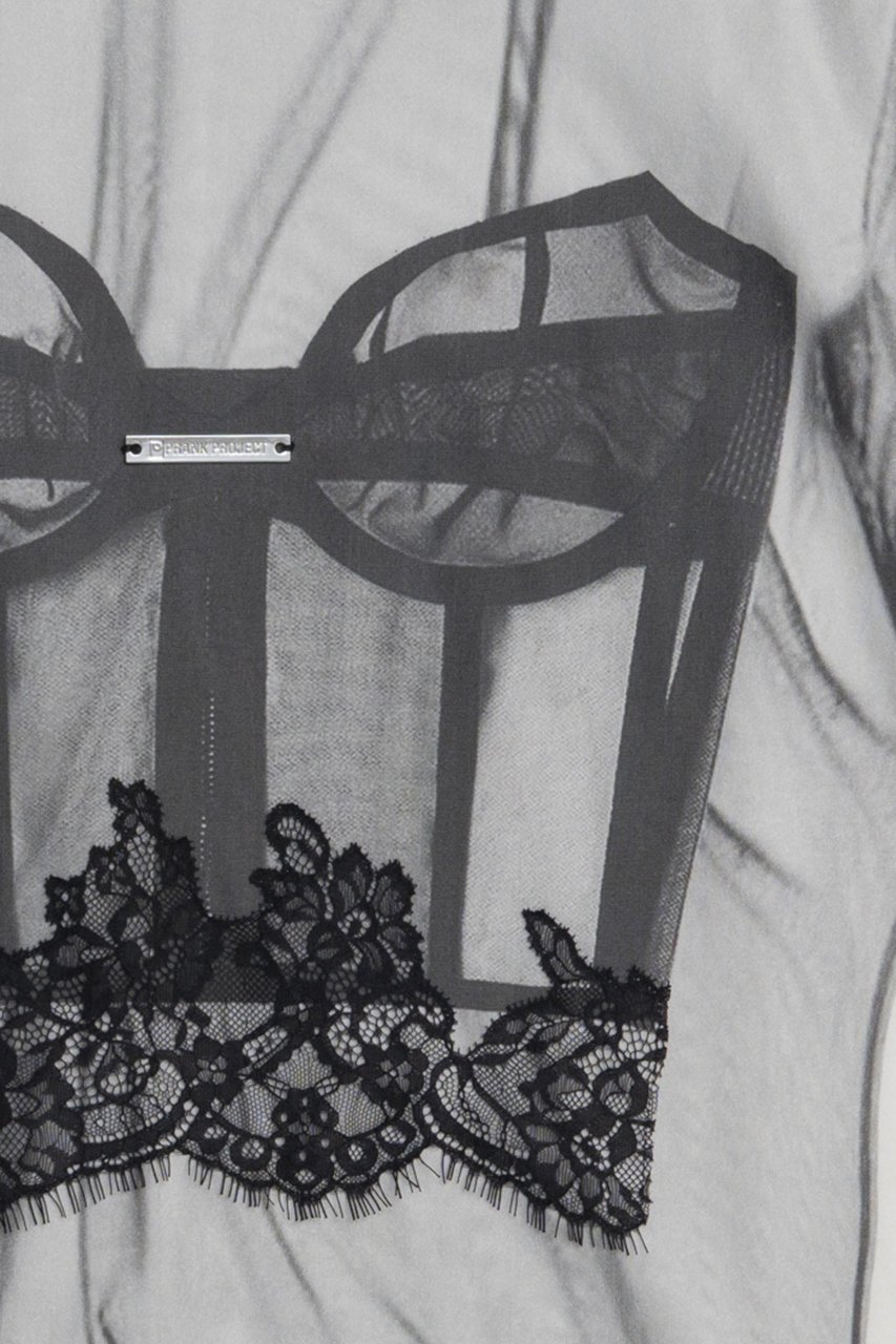 【プランク プロジェクト/PRANK PROJECT】のチュールビスチェプリントロンTEE 人気、トレンドファッション・服の通販 founy(ファニー) ファッション Fashion レディースファッション Fashion for Women トップス・カットソー Cut & Sew Tops シャツ・ブラウス・オフィスカジュアル Elegant Blouses & Button-Ups ロングTシャツ・Tシャツ Longline T-Shirts & Tees カットソー・ベーシックTシャツ Cut-and-Sewn Tops / Stretch Tees & Basics ビスチェ Bustiers & Corset Tops / Layered Bustier Style 2026年 2026 グラフィック Graphic, Graphic Design シンプル Simple, Minimal ジャケット Jacket, Outerwear スリーブ Sleeve, Long Sleeve / Short Sleeve プリント Print, Printed Pattern ベーシック Basic, Essential ミックス Mix, Mixed Style リアル Real, Realistic レース Lace, Lace Fabric ロング Long, Long-Length 夏 Summer 春 Spring S/S・春夏 SS, Spring/Summer, Warm Season other-3|ID: prp329100004802785 ipo3291000000034845700