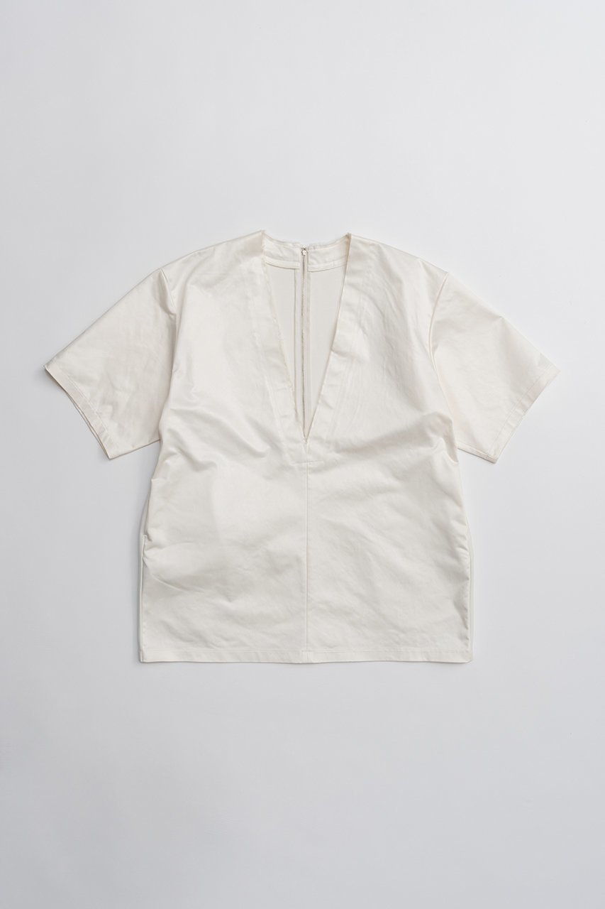 【プランク プロジェクト/PRANK PROJECT】のレザーライクオーバーT インテリア・キッズ・メンズ・レディースファッション・服の通販 founy(ファニー) 　ファッション　Fashion　レディースファッション　Fashion for Women　トップス・カットソー　Cut & Sew Tops　シャツ・ブラウス・オフィスカジュアル　Elegant Blouses & Button-Ups　ロングTシャツ・Tシャツ　Longline T-Shirts & Tees　カットソー・ベーシックTシャツ　Cut-and-Sewn Tops / Stretch Tees & Basics　2026年　2026　カッティング　Cutting Detail　サテン　Satin, Glossy Fabric　スリーブ　Sleeve, Long Sleeve / Short Sleeve　タンブラー　Tumbler, Travel Mug　チュール　Tulip, Tulip Motif　フェイクレザー　Faux Leather, PU Leather　ロング　Long, Long-Length　エレガント 上品　Elegant　夏　Summer　春　Spring　S/S・春夏　SS, Spring/Summer, Warm Season　IVR(アイボリー)|ID: prp329100004802787 ipo3291000000034845718