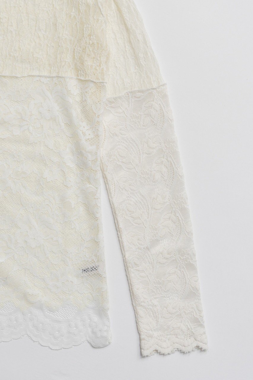 【プランク プロジェクト/PRANK PROJECT】のコラージュレーストップ 人気、トレンドファッション・服の通販 founy(ファニー) 　ファッション　Fashion　レディースファッション　Fashion for Women　トップス・カットソー　Cut & Sew Tops　シャツ・ブラウス・オフィスカジュアル　Elegant Blouses & Button-Ups　ロングTシャツ・Tシャツ　Longline T-Shirts & Tees　カットソー・ベーシックTシャツ　Cut-and-Sewn Tops / Stretch Tees & Basics　2026年　2026　アシンメトリー　Asymmetrical Style　インナー　Innerwear　スカラップ　Scallop, Scalloped Edge　ストレッチ　Stretch, Stretchy Fabric　スリーブ　Sleeve, Long Sleeve / Short Sleeve　ミックス　Mix, Mixed Style　レース　Lace, Lace Fabric　ロング　Long, Long-Length　夏　Summer　春　Spring　S/S・春夏　SS, Spring/Summer, Warm Season　other-3|ID: prp329100004802788 ipo3291000000034845730