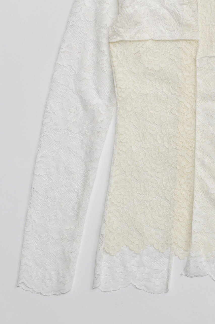 【プランク プロジェクト/PRANK PROJECT】のコラージュレーストップ 人気、トレンドファッション・服の通販 founy(ファニー) 　ファッション　Fashion　レディースファッション　Fashion for Women　トップス・カットソー　Cut & Sew Tops　シャツ・ブラウス・オフィスカジュアル　Elegant Blouses & Button-Ups　ロングTシャツ・Tシャツ　Longline T-Shirts & Tees　カットソー・ベーシックTシャツ　Cut-and-Sewn Tops / Stretch Tees & Basics　2026年　2026　アシンメトリー　Asymmetrical Style　インナー　Innerwear　スカラップ　Scallop, Scalloped Edge　ストレッチ　Stretch, Stretchy Fabric　スリーブ　Sleeve, Long Sleeve / Short Sleeve　ミックス　Mix, Mixed Style　レース　Lace, Lace Fabric　ロング　Long, Long-Length　夏　Summer　春　Spring　S/S・春夏　SS, Spring/Summer, Warm Season　other-4|ID: prp329100004802788 ipo3291000000034845731