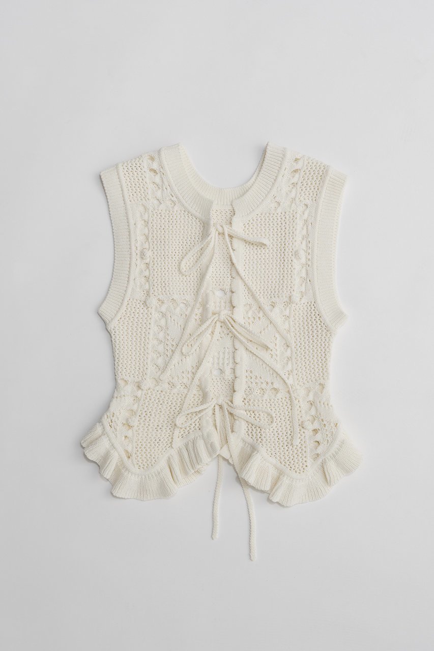 【プランク プロジェクト/PRANK PROJECT】のモチーフパターン2WAYニットベスト インテリア・キッズ・メンズ・レディースファッション・服の通販 founy(ファニー) ファッション Fashion レディースファッション Fashion for Women トップス・カットソー Cut & Sew Tops ニット Knit Tops & Sweaters ベスト&ジレ / 重ね着スタイル Vests & Gilets カジュアルプルオーバー・ニットトップス Pullovers & Knit Tops / Casual Pullovers 2026年 2026 インナー Innerwear カットソー Cut and Sewn Top コンパクト Compact, Small Size ジャケット Jacket, Outerwear パターン Pattern, Design Print フロント Front, Front Design ベスト Vest, Waistcoat モチーフ Motif, Design Theme リボン Ribbon, Bow ロング Long, Long-Length 夏 Summer 春 Spring S/S・春夏 SS, Spring/Summer, Warm Season WHT(ホワイト)|ID: prp329100004802789 ipo3291000000034845738