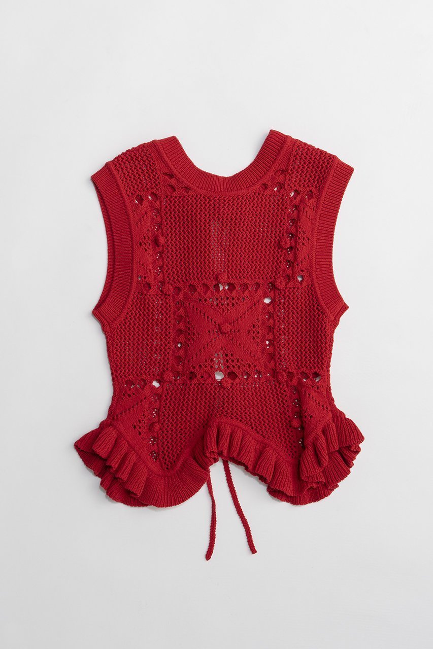 【プランク プロジェクト/PRANK PROJECT】のモチーフパターン2WAYニットベスト 人気、トレンドファッション・服の通販 founy(ファニー) ファッション Fashion レディースファッション Fashion for Women トップス・カットソー Cut & Sew Tops ニット Knit Tops & Sweaters ベスト&ジレ / 重ね着スタイル Vests & Gilets カジュアルプルオーバー・ニットトップス Pullovers & Knit Tops / Casual Pullovers 2026年 2026 インナー Innerwear カットソー Cut and Sewn Top コンパクト Compact, Small Size ジャケット Jacket, Outerwear パターン Pattern, Design Print フロント Front, Front Design ベスト Vest, Waistcoat モチーフ Motif, Design Theme リボン Ribbon, Bow ロング Long, Long-Length 夏 Summer 春 Spring S/S・春夏 SS, Spring/Summer, Warm Season other-3|ID: prp329100004802789 ipo3291000000034845741