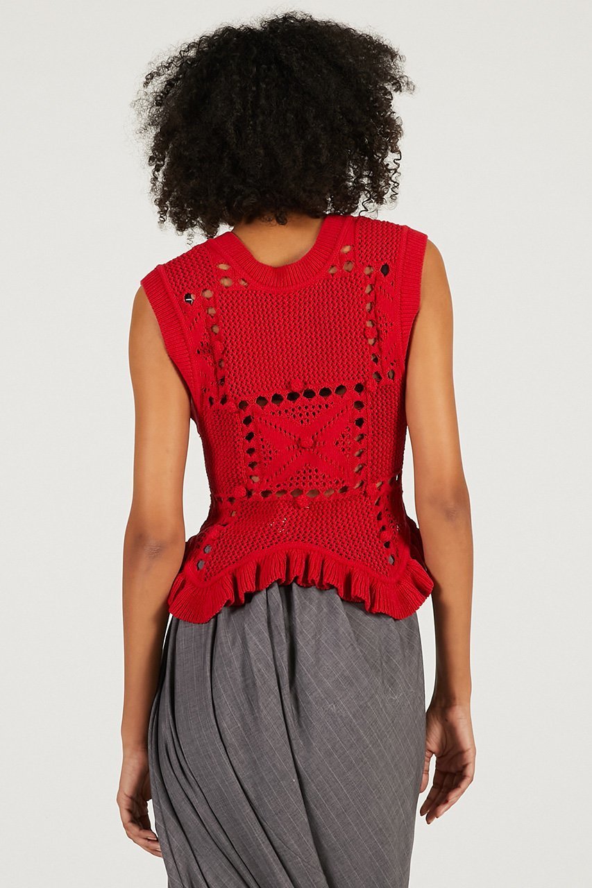 【プランク プロジェクト/PRANK PROJECT】のモチーフパターン2WAYニットベスト 人気、トレンドファッション・服の通販 founy(ファニー) ファッション Fashion レディースファッション Fashion for Women トップス・カットソー Cut & Sew Tops ニット Knit Tops & Sweaters ベスト&ジレ / 重ね着スタイル Vests & Gilets カジュアルプルオーバー・ニットトップス Pullovers & Knit Tops / Casual Pullovers 2026年 2026 インナー Innerwear カットソー Cut and Sewn Top コンパクト Compact, Small Size ジャケット Jacket, Outerwear パターン Pattern, Design Print フロント Front, Front Design ベスト Vest, Waistcoat モチーフ Motif, Design Theme リボン Ribbon, Bow ロング Long, Long-Length 夏 Summer 春 Spring S/S・春夏 SS, Spring/Summer, Warm Season other-7|ID: prp329100004802789 ipo3291000000034845745