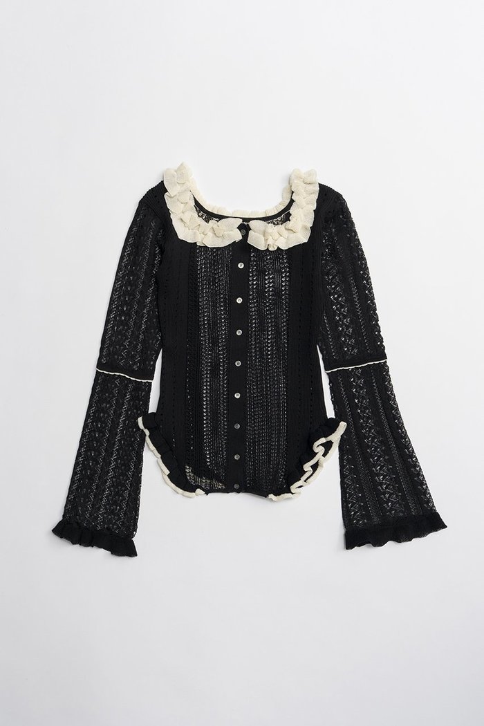 【プランク プロジェクト/PRANK PROJECT】のクロシェライク2WAYカーディガン インテリア・キッズ・メンズ・レディースファッション・服の通販 founy(ファニー) https://founy.com/ ファッション Fashion レディースファッション Fashion for Women トップス・カットソー Cut & Sew Tops ニット Knit Tops & Sweaters カーディガン・羽織り Layered Style Cardigans 2026年 2026 カーディガン Cardigan, Knitwear デコルテ Décolleté, Neckline フリル Frill, Ruffle 夏 Summer 春 Spring S/S・春夏 SS, Spring/Summer, Warm Season |ID: prp329100004802790 ipo3291000000034845747