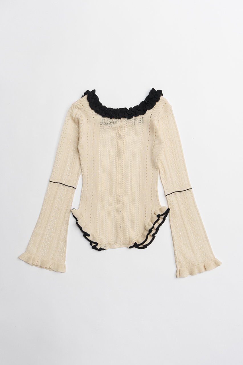 【プランク プロジェクト/PRANK PROJECT】のクロシェライク2WAYカーディガン 人気、トレンドファッション・服の通販 founy(ファニー) 　ファッション　Fashion　レディースファッション　Fashion for Women　トップス・カットソー　Cut & Sew Tops　ニット　Knit Tops & Sweaters　カーディガン・羽織り　Layered Style Cardigans　2026年　2026　カーディガン　Cardigan, Knitwear　デコルテ　Décolleté, Neckline　フリル　Frill, Ruffle　夏　Summer　春　Spring　S/S・春夏　SS, Spring/Summer, Warm Season　other-5|ID: prp329100004802790 ipo3291000000035629693