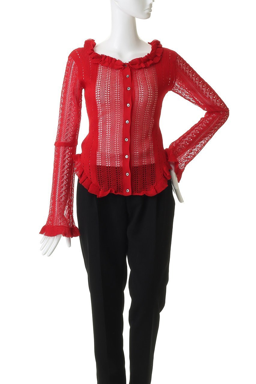 【プランク プロジェクト/PRANK PROJECT】のクロシェライク2WAYカーディガン 人気、トレンドファッション・服の通販 founy(ファニー) 　ファッション　Fashion　レディースファッション　Fashion for Women　トップス・カットソー　Cut & Sew Tops　ニット　Knit Tops & Sweaters　カーディガン・羽織り　Layered Style Cardigans　カーディガン　Cardigan, Knitwear　デコルテ　Décolleté, Neckline　フリル　Frill, Ruffle　other-2|ID: prp329100004802790 ipo3291000000036524302