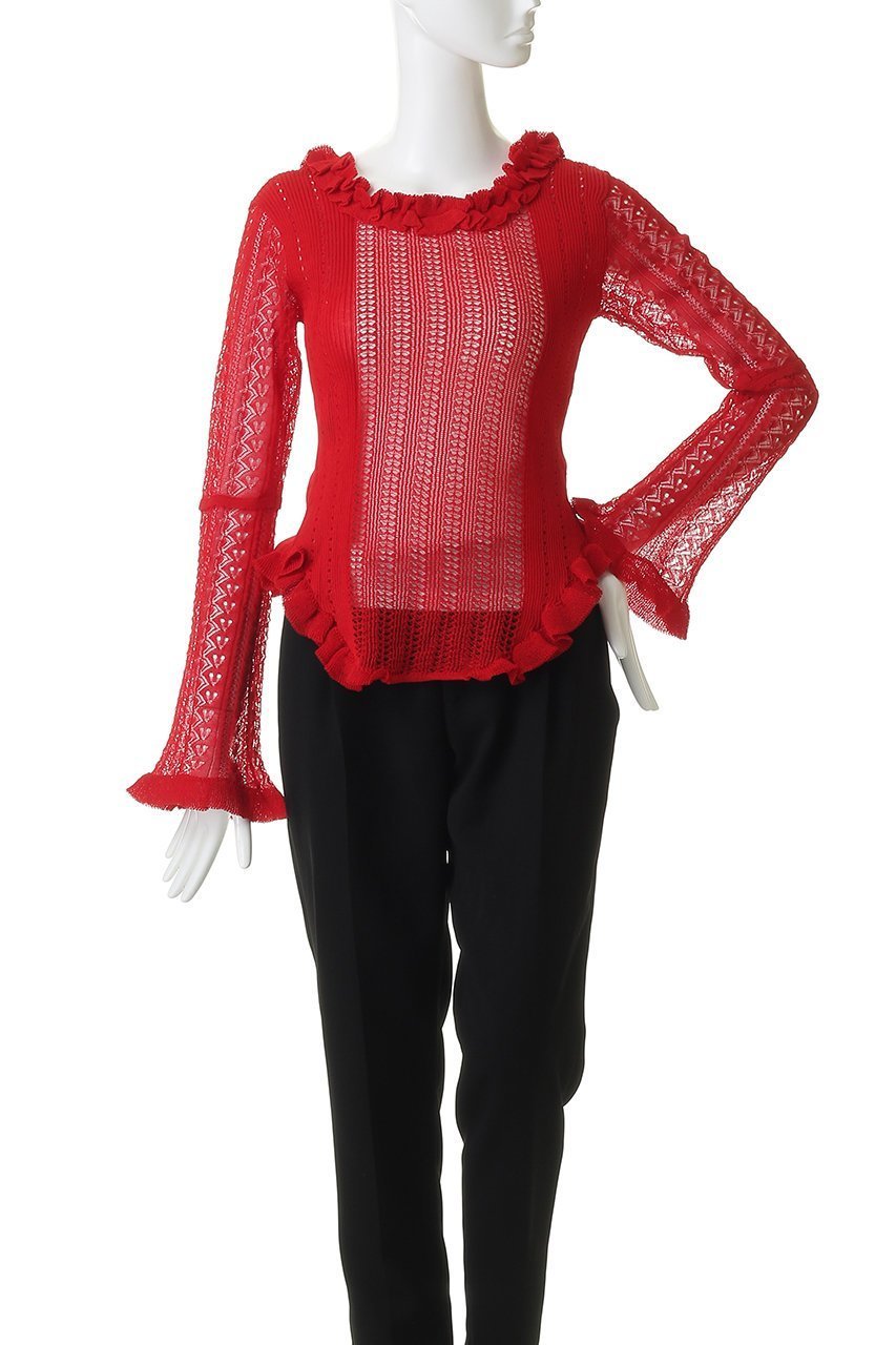 【プランク プロジェクト/PRANK PROJECT】のクロシェライク2WAYカーディガン 人気、トレンドファッション・服の通販 founy(ファニー) 　ファッション　Fashion　レディースファッション　Fashion for Women　トップス・カットソー　Cut & Sew Tops　ニット　Knit Tops & Sweaters　カーディガン・羽織り　Layered Style Cardigans　カーディガン　Cardigan, Knitwear　デコルテ　Décolleté, Neckline　フリル　Frill, Ruffle　other-6|ID: prp329100004802790 ipo3291000000036524306