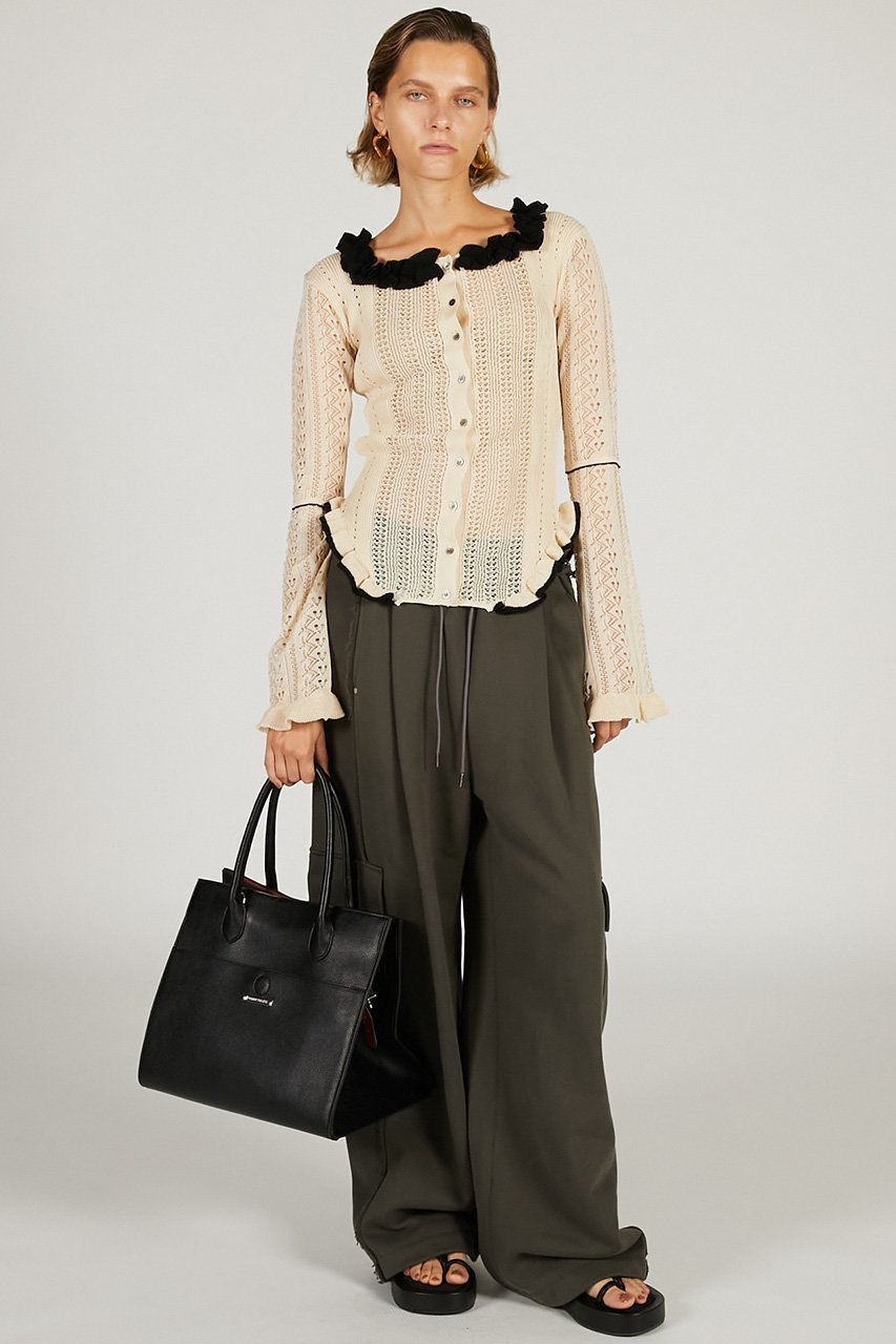 【プランク プロジェクト/PRANK PROJECT】のクロシェライク2WAYカーディガン 人気、トレンドファッション・服の通販 founy(ファニー) 　ファッション　Fashion　レディースファッション　Fashion for Women　トップス・カットソー　Cut & Sew Tops　ニット　Knit Tops & Sweaters　カーディガン・羽織り　Layered Style Cardigans　カーディガン　Cardigan, Knitwear　デコルテ　Décolleté, Neckline　フリル　Frill, Ruffle　other-8|ID: prp329100004802790 ipo3291000000036524308