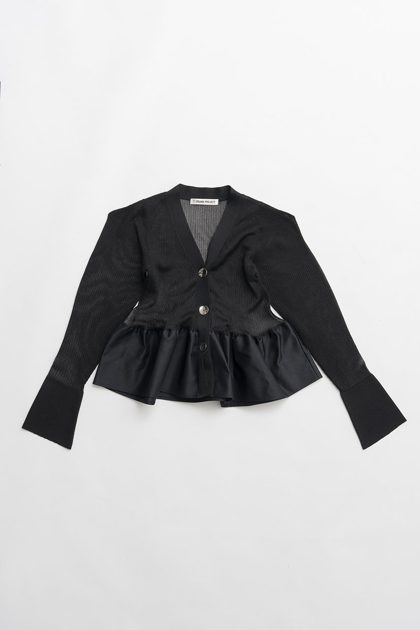 【プランク プロジェクト/PRANK PROJECT】のシアーコンビペプラムカーデ 人気、トレンドファッション・服の通販 founy(ファニー) ファッション Fashion レディースファッション Fashion for Women トップス・カットソー Cut & Sew Tops ニット Knit Tops & Sweaters カーディガン・羽織り Layered Style Cardigans 2026年 2026 カーディガン Cardigan, Knitwear コンパクト Compact, Small Size シアー Sheer, See-Through デニム Denim, Jeans Material ドッキング Docking, Mixed Material バランス Balance, Style Balance フィット Fit, Slim Fit フォルム Silhouette, Form ペプラム Peplum, Flared Hem ボトム Bottoms, Lower Wear リブニット Rib Knit, Ribbed Knit 夏 Summer 春 Spring S/S・春夏 SS, Spring/Summer, Warm Season other-1|ID: prp329100004802791 ipo3291000000034845758