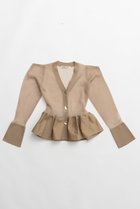 【プランク プロジェクト/PRANK PROJECT】のシアーコンビペプラムカーデ BGE(ベージュ)|ID: prp329100004802791 ipo3291000000034845760