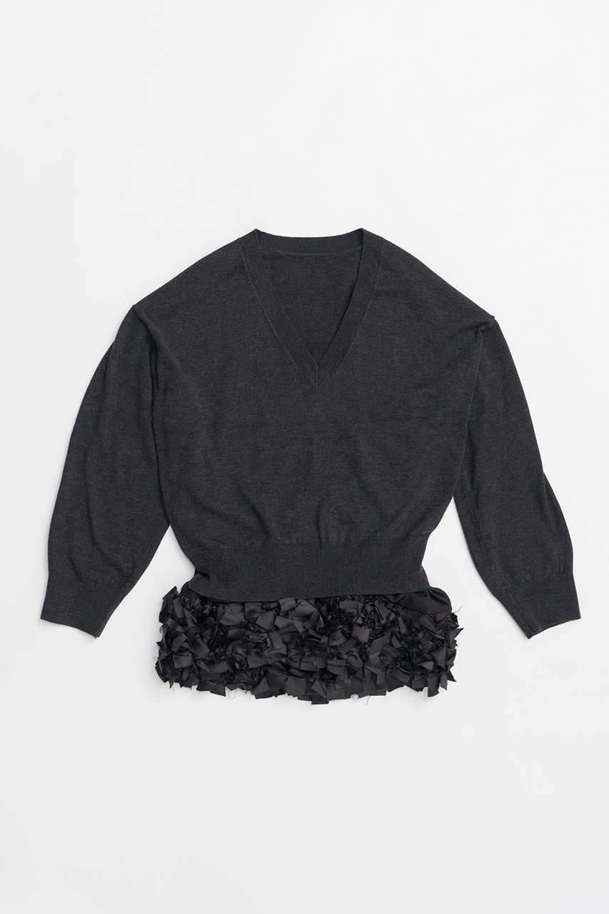 【プランク プロジェクト/PRANK PROJECT】のテープリボンキャミレイヤードニット インテリア・キッズ・メンズ・レディースファッション・服の通販 founy(ファニー) ファッション Fashion レディースファッション Fashion for Women トップス・カットソー Cut & Sew Tops ニット Knit Tops & Sweaters キャミソール&ノースリーブ Camisoles & Sleeveless Tops カジュアルプルオーバー・ニットトップス Pullovers & Knit Tops / Casual Pullovers 2026年 2026 インナー Innerwear キャミ Camisole, Cami Top キャミソール Camisole, Spaghetti Strap Top シルク Silk, 100% Silk スウェット / スエット Sweatshirt, Sweatwear タフタ Taffeta, Structured Fabric デニム Denim, Jeans Material ミドル Middle Length, Mid Height リボン Ribbon, Bow ルーズ Loose, Oversized 夏 Summer 春 Spring S/S・春夏 SS, Spring/Summer, Warm Season C.GRY(チャコールグレー)|ID: prp329100004802792 ipo3291000000034845769