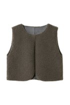 【リナージオ/LIGNAGGIO】のラムボアフェイク 1枚仕立ノーカラーショートジレ グレー|ID:prp329100004802795