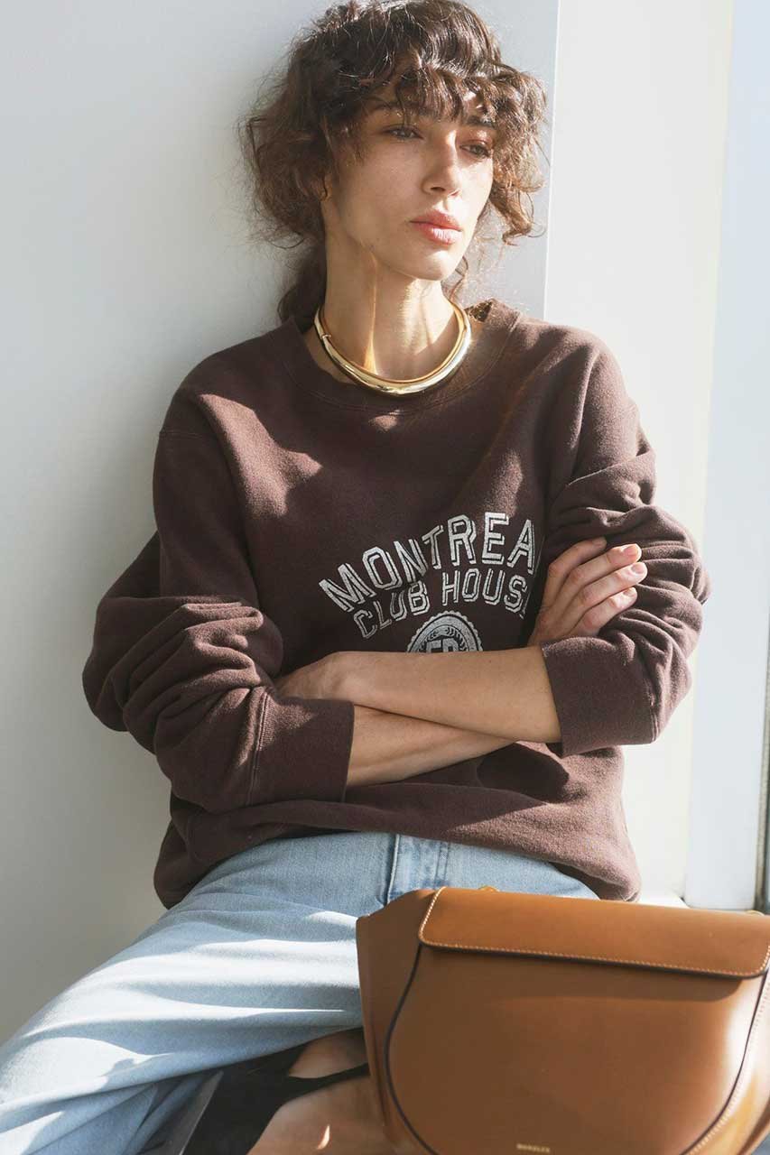 【ブリル/BRILL】の【raspail】ロゴスウェット インテリア・キッズ・メンズ・レディースファッション・服の通販 founy(ファニー) 　ファッション　Fashion　レディースファッション　Fashion for Women　トップス・カットソー　Cut & Sew Tops　シャツ・ブラウス・オフィスカジュアル　Elegant Blouses & Button-Ups　レディースパーカー・カジュアルフーディー　Casual Hoodies & Sweatshirts　ロングTシャツ・Tシャツ　Longline T-Shirts & Tees　スウェット・クルーネックトップス　Sweatshirts & Crewnecks / Relaxed Fit Sweat Tops　カットソー・ベーシックTシャツ　Cut-and-Sewn Tops / Stretch Tees & Basics　コレクション　Collection, Seasonal Line　フロント　Front, Front Design　ベーシック　Basic, Essential　モダン　Modern, Contemporary　ブラウン|ID: prp329100004807417 ipo3291000000034885382