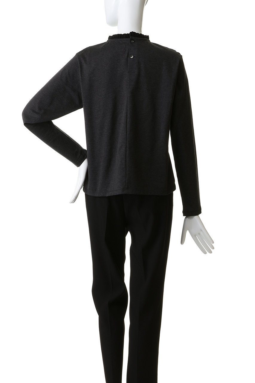 【ミディウミ/MidiUmi】のfrill neck P/O プルオーバー 人気、トレンドファッション・服の通販 founy(ファニー) 　ファッション　Fashion　レディースファッション　Fashion for Women　トップス・カットソー　Cut & Sew Tops　シャツ・ブラウス・オフィスカジュアル　Elegant Blouses & Button-Ups　ロングTシャツ・Tシャツ　Longline T-Shirts & Tees　カジュアルプルオーバー・ニットトップス　Pullovers & Knit Tops / Casual Pullovers　カットソー・ベーシックTシャツ　Cut-and-Sewn Tops / Stretch Tees & Basics　インナー　Innerwear　シンプル　Simple, Minimal　ジャケット　Jacket, Outerwear　スウェット / スエット　Sweatshirt, Sweatwear　スリーブ　Sleeve, Long Sleeve / Short Sleeve　フリル　Frill, Ruffle　ロング　Long, Long-Length　新作・新入荷　New Arrivals / New In　other-4|ID: prp329100004807434 ipo3291000000034885498