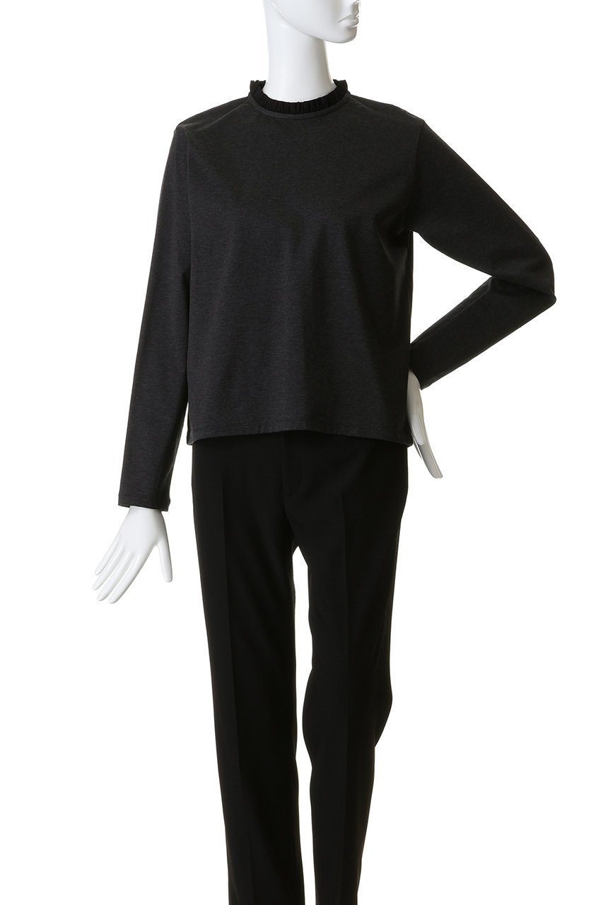 【ミディウミ/MidiUmi】のfrill neck P/O プルオーバー 人気、トレンドファッション・服の通販 founy(ファニー) 　ファッション　Fashion　レディースファッション　Fashion for Women　トップス・カットソー　Cut & Sew Tops　シャツ・ブラウス・オフィスカジュアル　Elegant Blouses & Button-Ups　ロングTシャツ・Tシャツ　Longline T-Shirts & Tees　カジュアルプルオーバー・ニットトップス　Pullovers & Knit Tops / Casual Pullovers　カットソー・ベーシックTシャツ　Cut-and-Sewn Tops / Stretch Tees & Basics　インナー　Innerwear　シンプル　Simple, Minimal　ジャケット　Jacket, Outerwear　スウェット / スエット　Sweatshirt, Sweatwear　スリーブ　Sleeve, Long Sleeve / Short Sleeve　フリル　Frill, Ruffle　ロング　Long, Long-Length　other-2|ID: prp329100004807434 ipo3291000000035445135