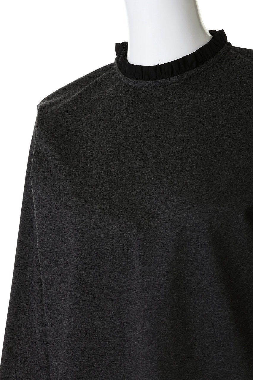 【ミディウミ/MidiUmi】のfrill neck P/O プルオーバー 人気、トレンドファッション・服の通販 founy(ファニー) 　ファッション　Fashion　レディースファッション　Fashion for Women　トップス・カットソー　Cut & Sew Tops　シャツ・ブラウス・オフィスカジュアル　Elegant Blouses & Button-Ups　ロングTシャツ・Tシャツ　Longline T-Shirts & Tees　カジュアルプルオーバー・ニットトップス　Pullovers & Knit Tops / Casual Pullovers　カットソー・ベーシックTシャツ　Cut-and-Sewn Tops / Stretch Tees & Basics　インナー　Innerwear　シンプル　Simple, Minimal　ジャケット　Jacket, Outerwear　スウェット / スエット　Sweatshirt, Sweatwear　スリーブ　Sleeve, Long Sleeve / Short Sleeve　フリル　Frill, Ruffle　ロング　Long, Long-Length　other-5|ID: prp329100004807434 ipo3291000000035445138