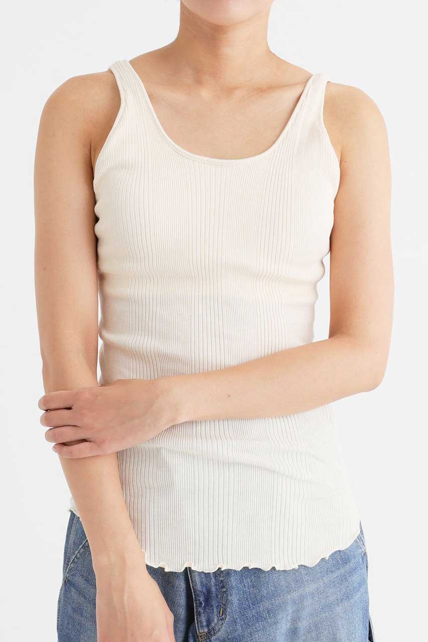 【ブリル/BRILL】の【HAKUJI】ランダムリブ ブラタンクトップ インテリア・キッズ・メンズ・レディースファッション・服の通販 founy(ファニー) 　ファッション　Fashion　レディースファッション　Fashion for Women　トップス・カットソー　Cut & Sew Tops　キャミソール&ノースリーブ　Camisoles & Sleeveless Tops　シャツ・ブラウス・オフィスカジュアル　Elegant Blouses & Button-Ups　ロングTシャツ・Tシャツ　Longline T-Shirts & Tees　カットソー・ベーシックTシャツ　Cut-and-Sewn Tops / Stretch Tees & Basics　インナー　Innerwear　キャミソール　Camisole, Spaghetti Strap Top　ショルダー　Shoulder, Shoulder Strap　タンク　Tank Top, Sleeveless Top　パイピング　Piping, Trim Design　フロント　Front, Front Design　新作・新入荷　New Arrivals / New In　アイボリー|ID: prp329100004807436 ipo3291000000034885504