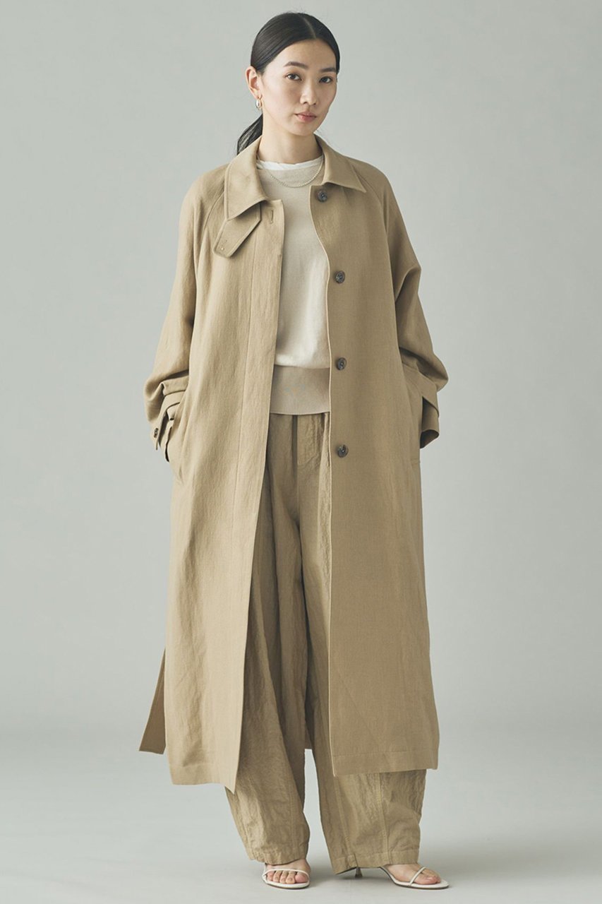 【カレンソロジー/Curensology】のリネンウールステンカラーコート 人気、トレンドファッション・服の通販 founy(ファニー) 　ファッション　Fashion　レディースファッション　Fashion for Women　アウター　Coat / Outerwear Collection　コート・ロングコート・ピーコート　Long Coats, Peacoats & More　2026年　2026　おすすめ　Recommended / Our Picks　オックス　Oxford Fabric　スタンド　Stand Collar, Upright Stand　タンブラー　Tumbler, Travel Mug　ブラウジング　Blouson Silhouette, Cinched Waist　ロング　Long, Long-Length　エレガント 上品　Elegant　夏　Summer　春　Spring　S/S・春夏　SS, Spring/Summer, Warm Season　防寒　Cold Protection, Winter-Ready　other-4|ID: prp329100004807444 ipo3291000000035495298