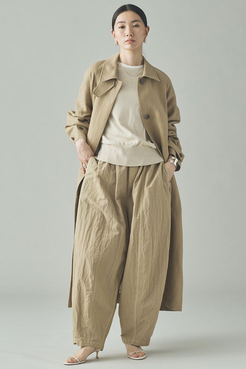 【カレンソロジー/Curensology】のリネンウールステンカラーコート 人気、トレンドファッション・服の通販 founy(ファニー) 　ファッション　Fashion　レディースファッション　Fashion for Women　アウター　Coat / Outerwear Collection　コート・ロングコート・ピーコート　Long Coats, Peacoats & More　おすすめ　Recommended / Our Picks　オックス　Oxford Fabric　スタンド　Stand Collar, Upright Stand　タンブラー　Tumbler, Travel Mug　ブラウジング　Blouson Silhouette, Cinched Waist　ロング　Long, Long-Length　エレガント 上品　Elegant　防寒　Cold Protection, Winter-Ready　other-5|ID: prp329100004807444 ipo3291000000035862380