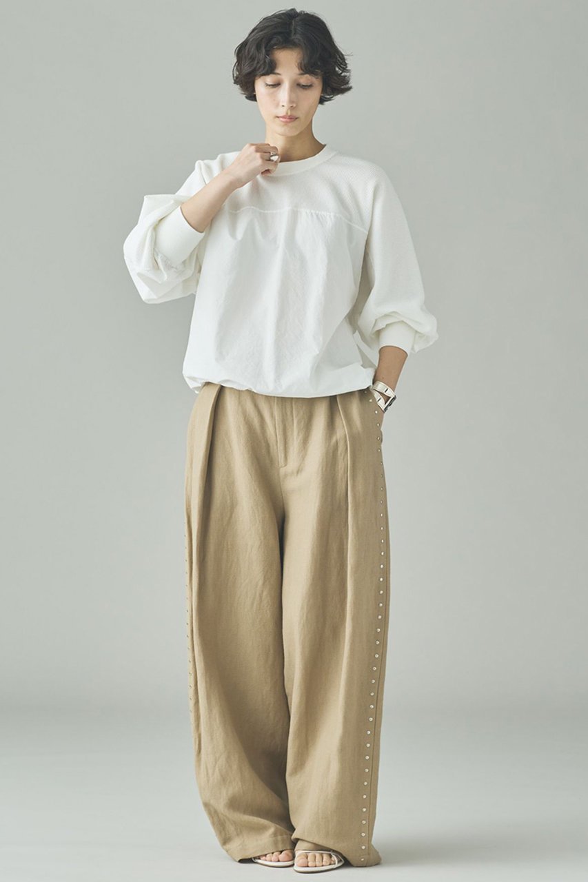 【カレンソロジー/Curensology】のリネンウールスタッズパンツ 人気、トレンドファッション・服の通販 founy(ファニー) 　ファッション　Fashion　レディースファッション　Fashion for Women　パンツ　Pants & Trousers　2026年　2026　オックス　Oxford Fabric　スタッズ　Studs, Metal Accents　バランス　Balance, Style Balance　メタル　Metal, Metal Parts　リネン　Linen, Linen Fabric　ロング　Long, Long-Length　冬　Winter / This Winter　夏　Summer　春　Spring　S/S・春夏　SS, Spring/Summer, Warm Season　other-8|ID: prp329100004807446 ipo3291000000034885595