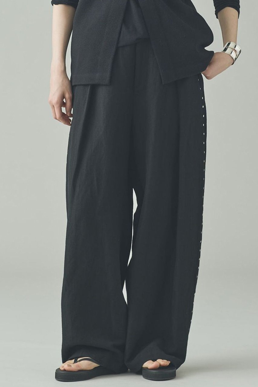 【カレンソロジー/Curensology】のリネンウールスタッズパンツ 人気、トレンドファッション・服の通販 founy(ファニー) 　ファッション　Fashion　レディースファッション　Fashion for Women　パンツ　Pants & Trousers　2026年　2026　オックス　Oxford Fabric　スタッズ　Studs, Metal Accents　バランス　Balance, Style Balance　メタル　Metal, Metal Parts　リネン　Linen, Linen Fabric　ロング　Long, Long-Length　再入荷　Restock / Back in Stock　冬　Winter / This Winter　夏　Summer　春　Spring　S/S・春夏　SS, Spring/Summer, Warm Season　other-2|ID: prp329100004807446 ipo3291000000035445139