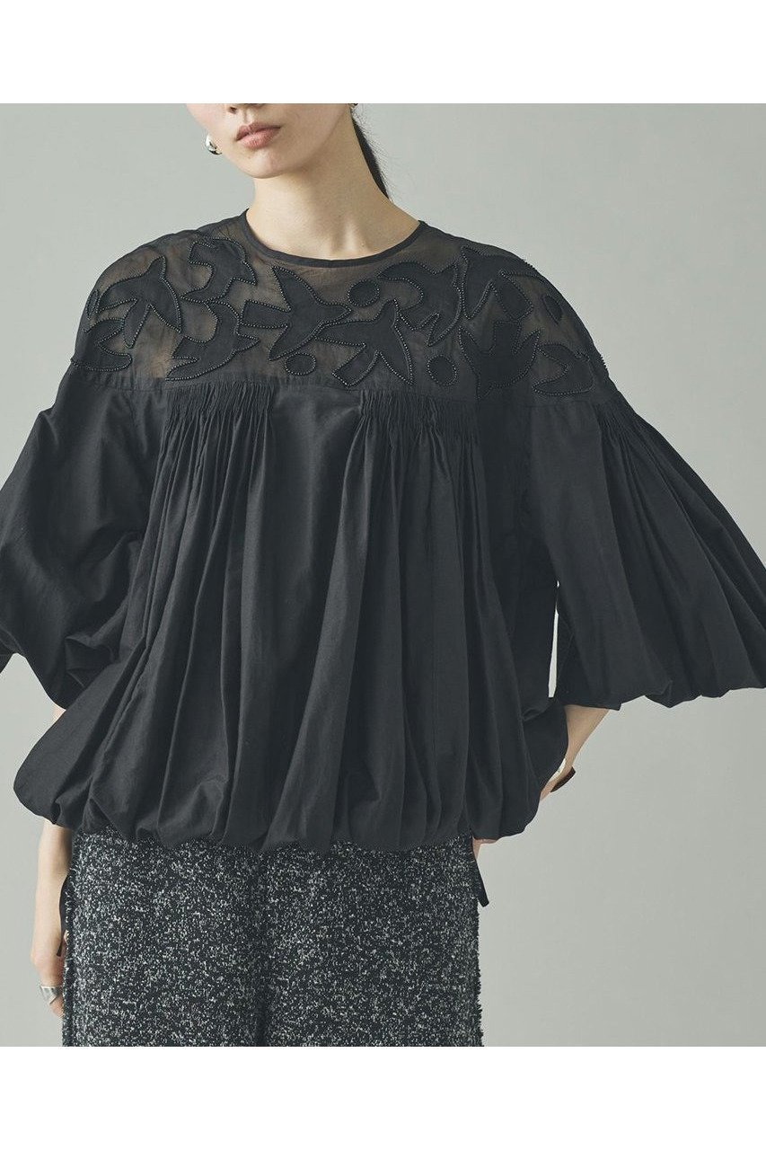 【カレンソロジー/Curensology】のバードシシュウブラウス インテリア・キッズ・メンズ・レディースファッション・服の通販 founy(ファニー) 　ファッション　Fashion　レディースファッション　Fashion for Women　トップス・カットソー　Cut & Sew Tops　シャツ・ブラウス・オフィスカジュアル　Elegant Blouses & Button-Ups　2026年　2026　インド　Indian Textile　オーガンジー　Organza Fabric　ショート　Short, Short Length　シルク　Silk, 100% Silk　スリーブ　Sleeve, Long Sleeve / Short Sleeve　ハンド　Hand, Handmade　バランス　Balance, Style Balance　リボン　Ribbon, Bow　エレガント 上品　Elegant　夏　Summer　春　Spring　S/S・春夏　SS, Spring/Summer, Warm Season　ブラック|ID: prp329100004807450 ipo3291000000034885609