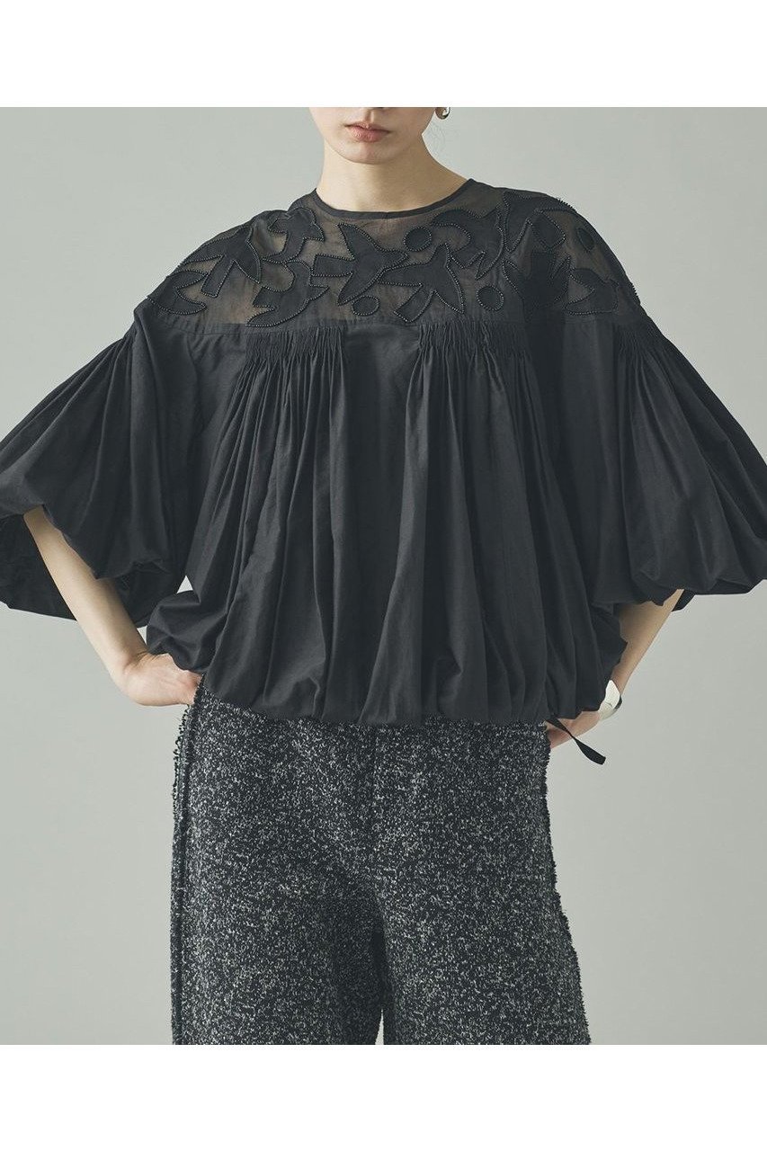 【カレンソロジー/Curensology】のバードシシュウブラウス 人気、トレンドファッション・服の通販 founy(ファニー) 　ファッション　Fashion　レディースファッション　Fashion for Women　トップス・カットソー　Cut & Sew Tops　シャツ・ブラウス・オフィスカジュアル　Elegant Blouses & Button-Ups　2026年　2026　インド　Indian Textile　オーガンジー　Organza Fabric　ショート　Short, Short Length　シルク　Silk, 100% Silk　スリーブ　Sleeve, Long Sleeve / Short Sleeve　ハンド　Hand, Handmade　バランス　Balance, Style Balance　リボン　Ribbon, Bow　エレガント 上品　Elegant　夏　Summer　春　Spring　S/S・春夏　SS, Spring/Summer, Warm Season　other-2|ID: prp329100004807450 ipo3291000000034885611