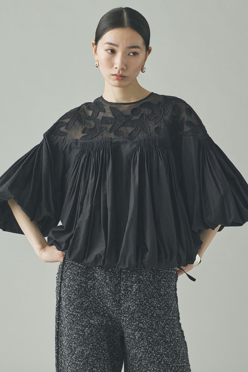 【カレンソロジー/Curensology】のバードシシュウブラウス 人気、トレンドファッション・服の通販 founy(ファニー) 　ファッション　Fashion　レディースファッション　Fashion for Women　トップス・カットソー　Cut & Sew Tops　シャツ・ブラウス・オフィスカジュアル　Elegant Blouses & Button-Ups　インド　Indian Textile　オーガンジー　Organza Fabric　ショート　Short, Short Length　シルク　Silk, 100% Silk　スリーブ　Sleeve, Long Sleeve / Short Sleeve　ハンド　Hand, Handmade　バランス　Balance, Style Balance　リボン　Ribbon, Bow　エレガント 上品　Elegant　other-2|ID: prp329100004807450 ipo3291000000035862393