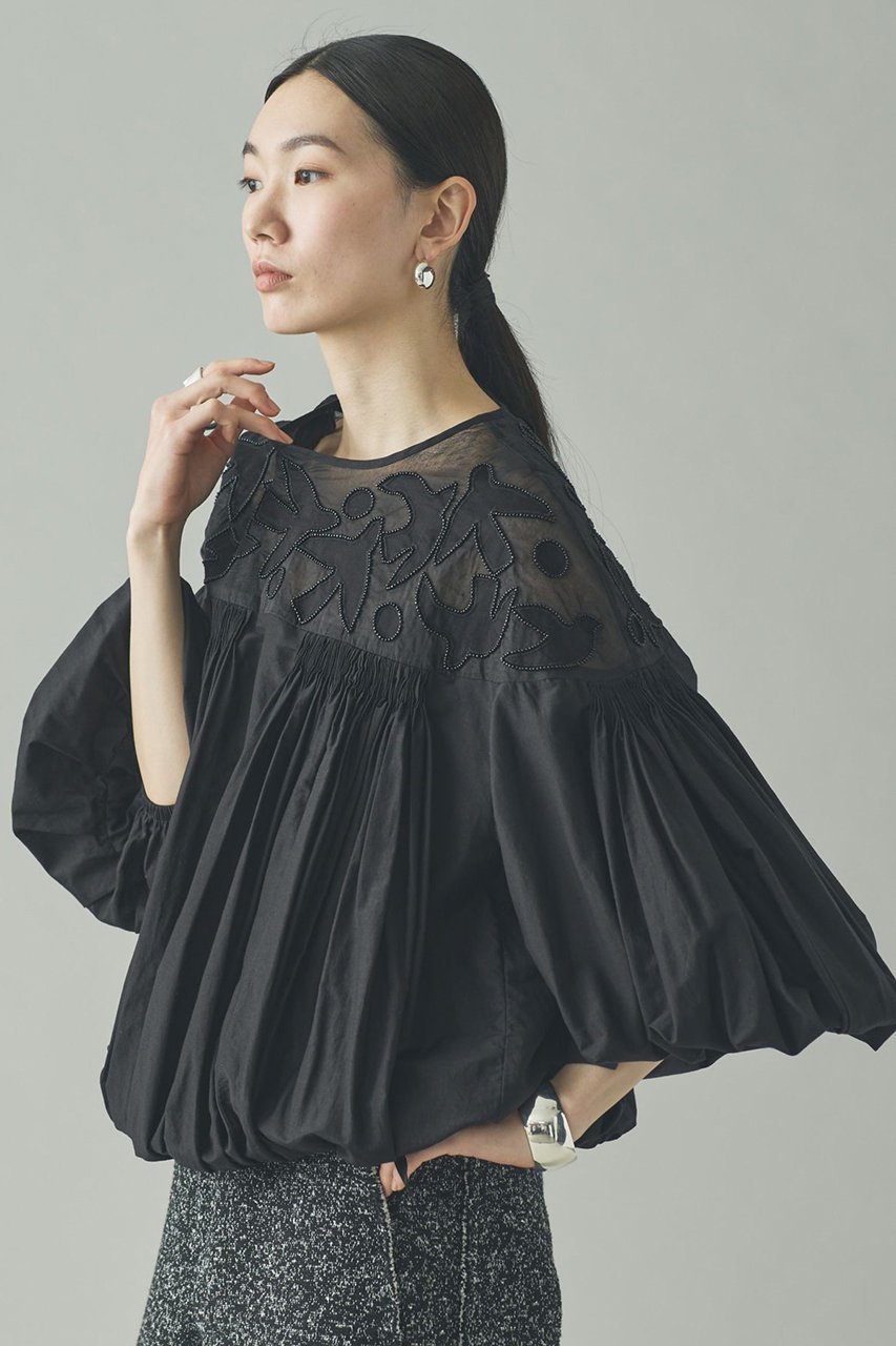 【カレンソロジー/Curensology】のバードシシュウブラウス 人気、トレンドファッション・服の通販 founy(ファニー) 　ファッション　Fashion　レディースファッション　Fashion for Women　トップス・カットソー　Cut & Sew Tops　シャツ・ブラウス・オフィスカジュアル　Elegant Blouses & Button-Ups　インド　Indian Textile　オーガンジー　Organza Fabric　ショート　Short, Short Length　シルク　Silk, 100% Silk　スリーブ　Sleeve, Long Sleeve / Short Sleeve　ハンド　Hand, Handmade　バランス　Balance, Style Balance　リボン　Ribbon, Bow　エレガント 上品　Elegant　other-3|ID: prp329100004807450 ipo3291000000035862394