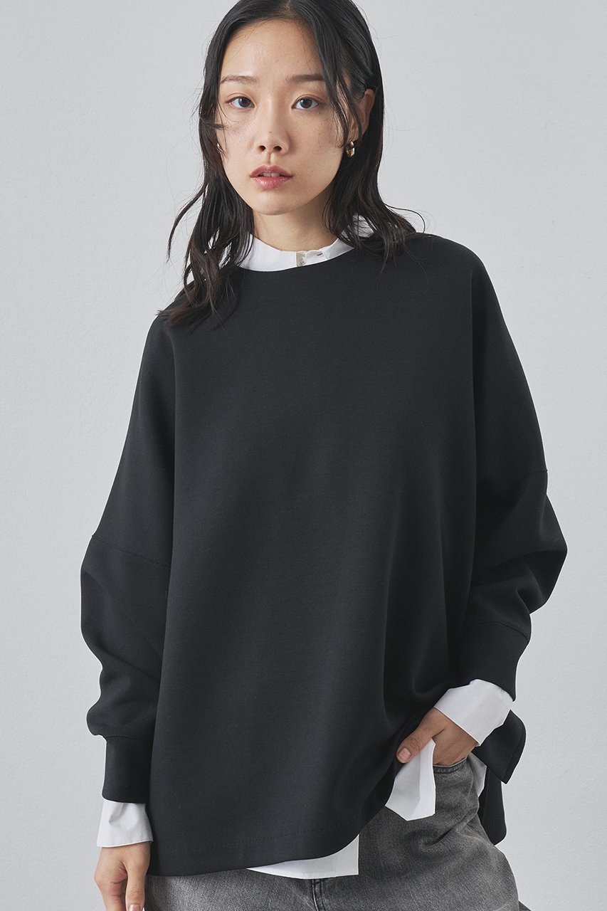 【ウィムガゼット/Whim Gazette】のダブルエアープルオーバー インテリア・キッズ・メンズ・レディースファッション・服の通販 founy(ファニー) 　ファッション　Fashion　レディースファッション　Fashion for Women　トップス・カットソー　Cut & Sew Tops　シャツ・ブラウス・オフィスカジュアル　Elegant Blouses & Button-Ups　ロングTシャツ・Tシャツ　Longline T-Shirts & Tees　カジュアルプルオーバー・ニットトップス　Pullovers & Knit Tops / Casual Pullovers　カットソー・ベーシックTシャツ　Cut-and-Sewn Tops / Stretch Tees & Basics　クール　Cool, Chic　シンプル　Simple, Minimal　ストレッチ　Stretch, Stretchy Fabric　スリット　Slit, Slit Detail　スリーブ　Sleeve, Long Sleeve / Short Sleeve　ロング　Long, Long-Length　ワイド　Wide, Wide Fit　再入荷　Restock / Back in Stock　ブラック|ID: prp329100004807454 ipo3291000000036138572