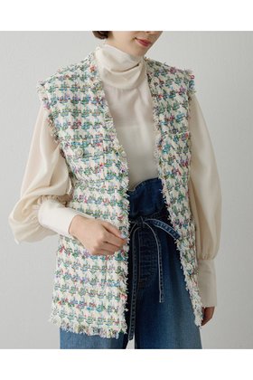 【ウィムガゼット/Whim Gazette】 LINTONフリンジジレ人気、トレンドファッション・服の通販 founy(ファニー) ファッション Fashion レディースファッション Fashion for Women アウター Coat / Outerwear Collection レディースジャケット・軽アウター Jackets エレガント 上品 Elegant 春 Spring ジャケット Jacket, Outerwear ツイード Twill, Twill Weave フリンジ Fringe, Tassel ベスト Vest, Waistcoat ポケット Pocket, Pocket Detail ランダム Random, Irregular S/S・春夏 SS, Spring/Summer, Warm Season 夏 Summer セレモニー Ceremony 2026年 2026 |ID:prp329100004807456