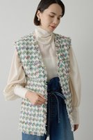 【ウィムガゼット/Whim Gazette】のLINTONフリンジジレ 人気、トレンドファッション・服の通販 founy(ファニー) ファッション Fashion レディースファッション Fashion for Women アウター Coat / Outerwear Collection レディースジャケット・軽アウター Jackets エレガント 上品 Elegant 春 Spring ジャケット Jacket, Outerwear ツイード Twill, Twill Weave フリンジ Fringe, Tassel ベスト Vest, Waistcoat ポケット Pocket, Pocket Detail ランダム Random, Irregular S/S・春夏 SS, Spring/Summer, Warm Season 夏 Summer セレモニー Ceremony 2026年 2026 |ID:prp329100004807456