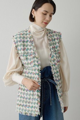 【ウィムガゼット/Whim Gazette】 LINTONフリンジジレ人気、トレンドファッション・服の通販 founy(ファニー) ファッション Fashion レディースファッション Fashion for Women アウター Coat / Outerwear Collection レディースジャケット・軽アウター Jackets エレガント 上品 Elegant 春 Spring ジャケット Jacket, Outerwear ツイード Twill, Twill Weave フリンジ Fringe, Tassel ベスト Vest, Waistcoat ポケット Pocket, Pocket Detail ランダム Random, Irregular S/S・春夏 SS, Spring/Summer, Warm Season 夏 Summer セレモニー Ceremony 2026年 2026 |ID:prp329100004807456