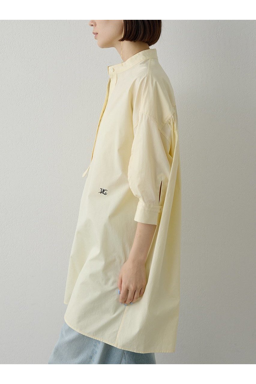 【ウィムガゼット/Whim Gazette】の刺繍チュニックシャツ 人気、トレンドファッション・服の通販 founy(ファニー) 　ファッション　Fashion　レディースファッション　Fashion for Women　トップス・カットソー　Cut & Sew Tops　シャツ・ブラウス・オフィスカジュアル　Elegant Blouses & Button-Ups　イエロー　Yellow　春　Spring　クラシカル　Classical, Vintage-Inspired　ショルダー　Shoulder, Shoulder Strap　スタンド　Stand Collar, Upright Stand　ストライプ　Stripe, Striped Pattern　スリーブ　Sleeve, Long Sleeve / Short Sleeve　チュニック　Tunic, Long Top　デニム　Denim, Jeans Material　ドロップ　Drop Shoulder, Dropped Style　なめらか　Smooth, Silky Texture　フロント　Front, Front Design　ペンシル　Pencil, Pencil Skirt　無地　Plain, Solid Color　レギンス　Leggings, Stretch Pants　ロング　Long, Long-Length　ワンポイント　One Point, Statement Accent　S/S・春夏　SS, Spring/Summer, Warm Season　夏　Summer　2026年　2026　other-2|ID: prp329100004807458 ipo3291000000034885668