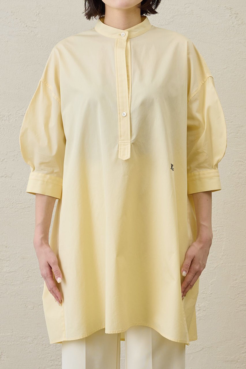 【ウィムガゼット/Whim Gazette】の刺繍チュニックシャツ 人気、トレンドファッション・服の通販 founy(ファニー) 　ファッション　Fashion　レディースファッション　Fashion for Women　トップス・カットソー　Cut & Sew Tops　シャツ・ブラウス・オフィスカジュアル　Elegant Blouses & Button-Ups　イエロー　Yellow　春　Spring　クラシカル　Classical, Vintage-Inspired　ショルダー　Shoulder, Shoulder Strap　スタンド　Stand Collar, Upright Stand　ストライプ　Stripe, Striped Pattern　スリーブ　Sleeve, Long Sleeve / Short Sleeve　チュニック　Tunic, Long Top　デニム　Denim, Jeans Material　ドロップ　Drop Shoulder, Dropped Style　なめらか　Smooth, Silky Texture　フロント　Front, Front Design　ペンシル　Pencil, Pencil Skirt　無地　Plain, Solid Color　レギンス　Leggings, Stretch Pants　ロング　Long, Long-Length　ワンポイント　One Point, Statement Accent　S/S・春夏　SS, Spring/Summer, Warm Season　夏　Summer　2026年　2026　other-5|ID: prp329100004807458 ipo3291000000034885671