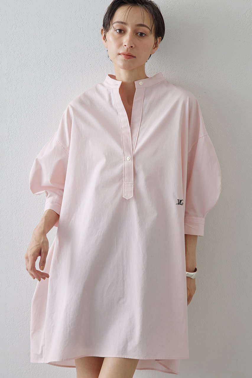 【ウィムガゼット/Whim Gazette】の刺繍チュニックシャツ インテリア・キッズ・メンズ・レディースファッション・服の通販 founy(ファニー) 　ファッション　Fashion　レディースファッション　Fashion for Women　トップス・カットソー　Cut & Sew Tops　シャツ・ブラウス・オフィスカジュアル　Elegant Blouses & Button-Ups　イエロー　Yellow　クラシカル　Classical, Vintage-Inspired　ショルダー　Shoulder, Shoulder Strap　スタンド　Stand Collar, Upright Stand　スリーブ　Sleeve, Long Sleeve / Short Sleeve　チュニック　Tunic, Long Top　デニム　Denim, Jeans Material　ドロップ　Drop Shoulder, Dropped Style　フロント　Front, Front Design　ペンシル　Pencil, Pencil Skirt　レギンス　Leggings, Stretch Pants　ロング　Long, Long-Length　ワンポイント　One Point, Statement Accent　ピンク|ID: prp329100004807458 ipo3291000000036092973