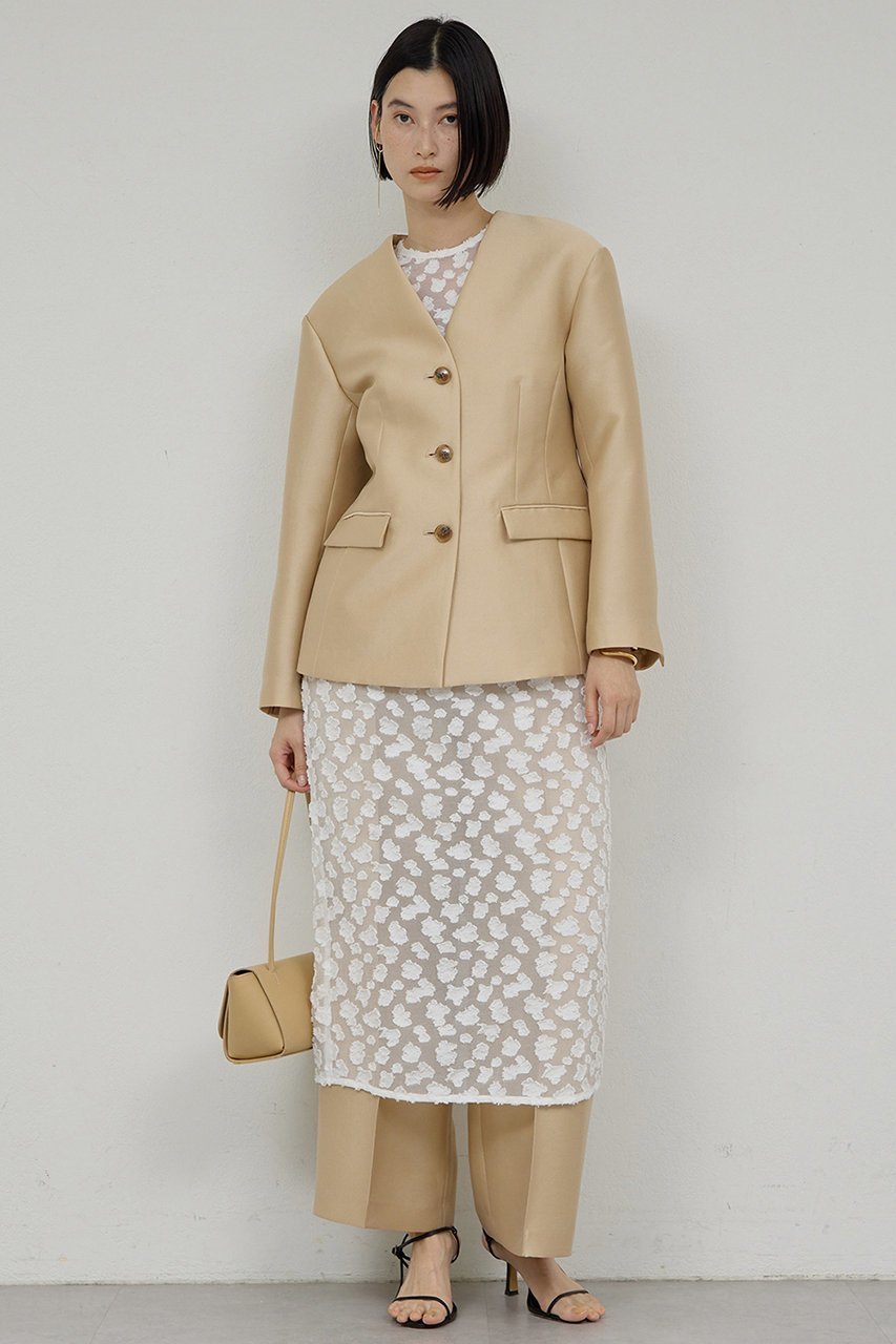 【ガリャルダガランテ/GALLARDAGALANTE】の【セットアップ対応】シルキーダブルクロスジャケット 人気、トレンドファッション・服の通販 founy(ファニー) 　ファッション　Fashion　レディースファッション　Fashion for Women　アウター　Coat / Outerwear Collection　レディースジャケット・軽アウター　Jackets　エレガント 上品　Elegant　シェイプ　Shape, Slim Fit　ジャケット　Jacket, Outerwear　スマート　Smart, Elegant　セットアップ　Set-Up, Coordinated Outfit　other-2|ID: prp329100004807463 ipo3291000000035862425