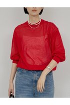 【ガリャルダガランテ/GALLARDAGALANTE】のコットンシアーニット レッド|ID: prp329100004807465 ipo3291000000034885706