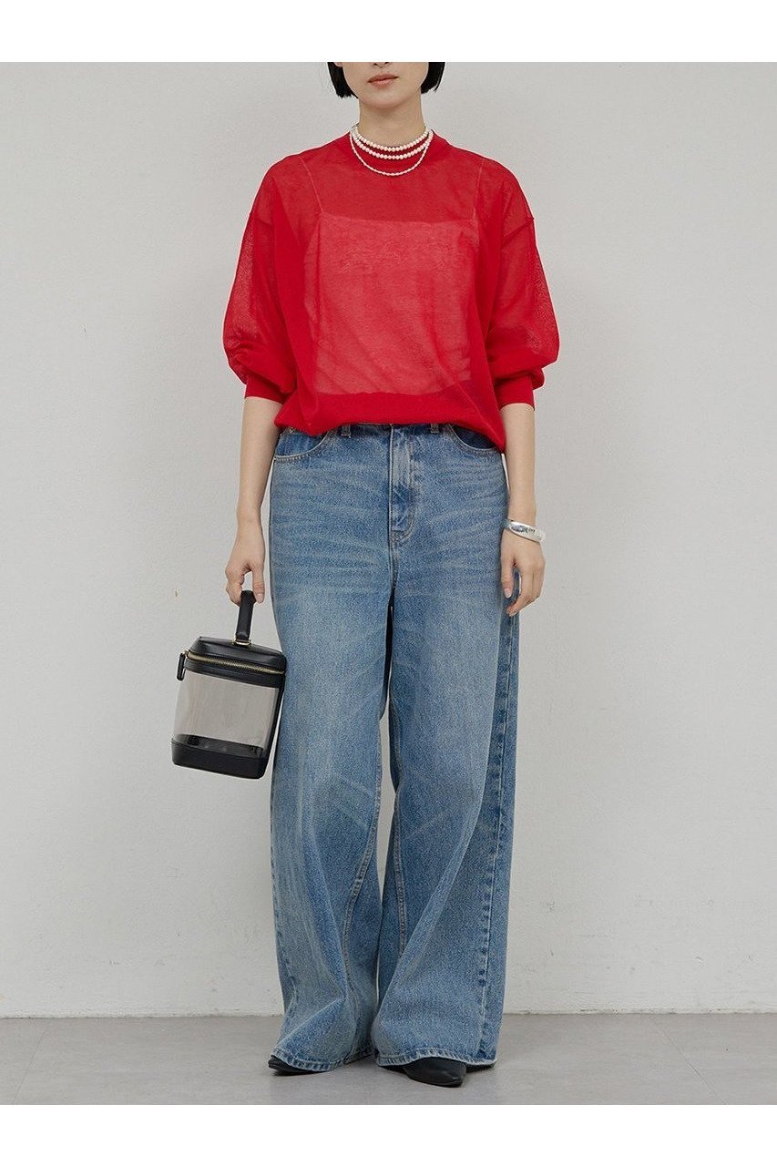 【ガリャルダガランテ/GALLARDAGALANTE】のコットンシアーニット 人気、トレンドファッション・服の通販 founy(ファニー) 　ファッション　Fashion　レディースファッション　Fashion for Women　トップス・カットソー　Cut & Sew Tops　ニット　Knit Tops & Sweaters　カジュアルプルオーバー・ニットトップス　Pullovers & Knit Tops / Casual Pullovers　2026年　2026　エレガント 上品　Elegant　シアー　Sheer, See-Through　トレンド　Trend, Trending Now　夏　Summer　春　Spring　S/S・春夏　SS, Spring/Summer, Warm Season　other-2|ID: prp329100004807465 ipo3291000000034885707