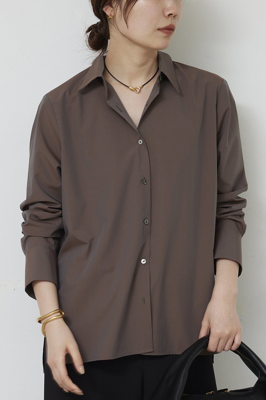 【ガリャルダガランテ/GALLARDAGALANTE】のミニマルシャツ インテリア・キッズ・メンズ・レディースファッション・服の通販 founy(ファニー) 　ファッション　Fashion　レディースファッション　Fashion for Women　トップス・カットソー　Cut & Sew Tops　シャツ・ブラウス・オフィスカジュアル　Elegant Blouses & Button-Ups　2026年　2026　シンプル　Simple, Minimal　スリーブ　Sleeve, Long Sleeve / Short Sleeve　バランス　Balance, Style Balance　ロング　Long, Long-Length　夏　Summer　春　Spring　S/S・春夏　SS, Spring/Summer, Warm Season　ブラウン|ID: prp329100004807470 ipo3291000000035191928