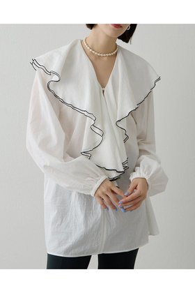 【ウィムガゼット/Whim Gazette】 ローンフリルブラウス人気、トレンドファッション・服の通販 founy(ファニー) ファッション Fashion レディースファッション Fashion for Women トップス・カットソー Cut & Sew Tops シャツ・ブラウス・オフィスカジュアル Elegant Blouses & Button-Ups 2026年 2026 インナー Innerwear スリーブ Sleeve, Long Sleeve / Short Sleeve デニム Denim, Jeans Material バランス Balance, Style Balance フェミニン Feminine, Girly フリル Frill, Ruffle ボトム Bottoms, Lower Wear ロング Long, Long-Length エレガント 上品 Elegant 夏 Summer 春 Spring S/S・春夏 SS, Spring/Summer, Warm Season |ID:prp329100004807473