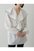 【ウィムガゼット/Whim Gazette】のローンフリルブラウス 人気、トレンドファッション・服の通販 founy(ファニー) ファッション Fashion レディースファッション Fashion for Women トップス・カットソー Cut & Sew Tops シャツ・ブラウス・オフィスカジュアル Elegant Blouses & Button-Ups 2026年 2026 インナー Innerwear スリーブ Sleeve, Long Sleeve / Short Sleeve デニム Denim, Jeans Material バランス Balance, Style Balance フェミニン Feminine, Girly フリル Frill, Ruffle ボトム Bottoms, Lower Wear ロング Long, Long-Length エレガント 上品 Elegant 夏 Summer 春 Spring S/S・春夏 SS, Spring/Summer, Warm Season thumbnail オフホワイト|ID: prp329100004807473 ipo3291000000034885768