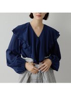 【ウィムガゼット/Whim Gazette】のローンフリルブラウス 人気、トレンドファッション・服の通販 founy(ファニー) ファッション Fashion レディースファッション Fashion for Women トップス・カットソー Cut & Sew Tops シャツ・ブラウス・オフィスカジュアル Elegant Blouses & Button-Ups 2026年 2026 インナー Innerwear スリーブ Sleeve, Long Sleeve / Short Sleeve デニム Denim, Jeans Material バランス Balance, Style Balance フェミニン Feminine, Girly フリル Frill, Ruffle ボトム Bottoms, Lower Wear ロング Long, Long-Length エレガント 上品 Elegant 夏 Summer 春 Spring S/S・春夏 SS, Spring/Summer, Warm Season thumbnail ネイビー|ID: prp329100004807473 ipo3291000000034885769