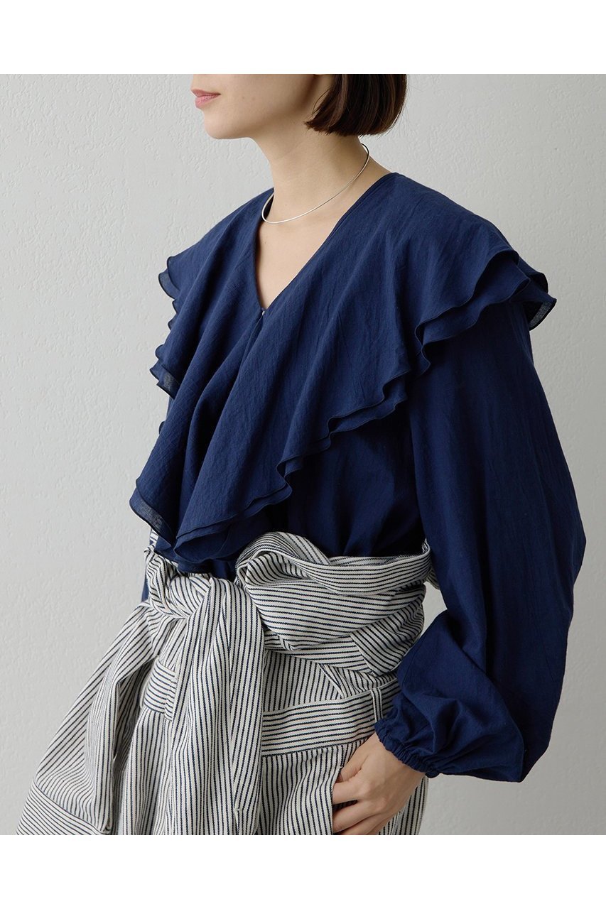 【ウィムガゼット/Whim Gazette】のローンフリルブラウス 人気、トレンドファッション・服の通販 founy(ファニー) ファッション Fashion レディースファッション Fashion for Women トップス・カットソー Cut & Sew Tops シャツ・ブラウス・オフィスカジュアル Elegant Blouses & Button-Ups 2026年 2026 インナー Innerwear スリーブ Sleeve, Long Sleeve / Short Sleeve デニム Denim, Jeans Material バランス Balance, Style Balance フェミニン Feminine, Girly フリル Frill, Ruffle ボトム Bottoms, Lower Wear ロング Long, Long-Length エレガント 上品 Elegant 夏 Summer 春 Spring S/S・春夏 SS, Spring/Summer, Warm Season other-2|ID: prp329100004807473 ipo3291000000034885770