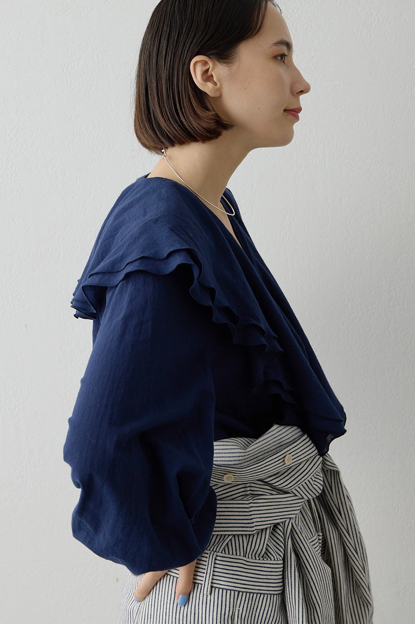 【ウィムガゼット/Whim Gazette】のローンフリルブラウス 人気、トレンドファッション・服の通販 founy(ファニー) ファッション Fashion レディースファッション Fashion for Women トップス・カットソー Cut & Sew Tops シャツ・ブラウス・オフィスカジュアル Elegant Blouses & Button-Ups 2026年 2026 インナー Innerwear スリーブ Sleeve, Long Sleeve / Short Sleeve デニム Denim, Jeans Material バランス Balance, Style Balance フェミニン Feminine, Girly フリル Frill, Ruffle ボトム Bottoms, Lower Wear ロング Long, Long-Length エレガント 上品 Elegant 夏 Summer 春 Spring S/S・春夏 SS, Spring/Summer, Warm Season other-4|ID: prp329100004807473 ipo3291000000034885772