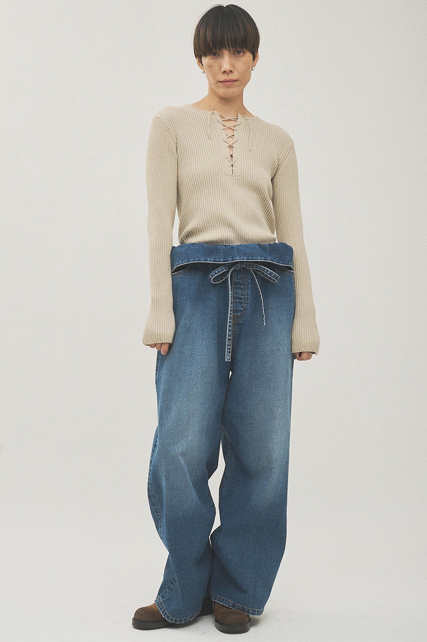 【ウィムガゼット/Whim Gazette】のフリルデニムパンツ 人気、トレンドファッション・服の通販 founy(ファニー) 　ファッション　Fashion　レディースファッション　Fashion for Women　パンツ　Pants & Trousers　デニムパンツ・ジーンズ・美脚デニム　Denim Jeans & Pants　ダメージ　Distressed, Destroyed　デニム　Denim, Jeans Material　フェミニン　Feminine, Girly　フリル　Frill, Ruffle　ヴィンテージ　Vintage Style　 other-1|ID: prp329100004807475 ipo3291000000036138598