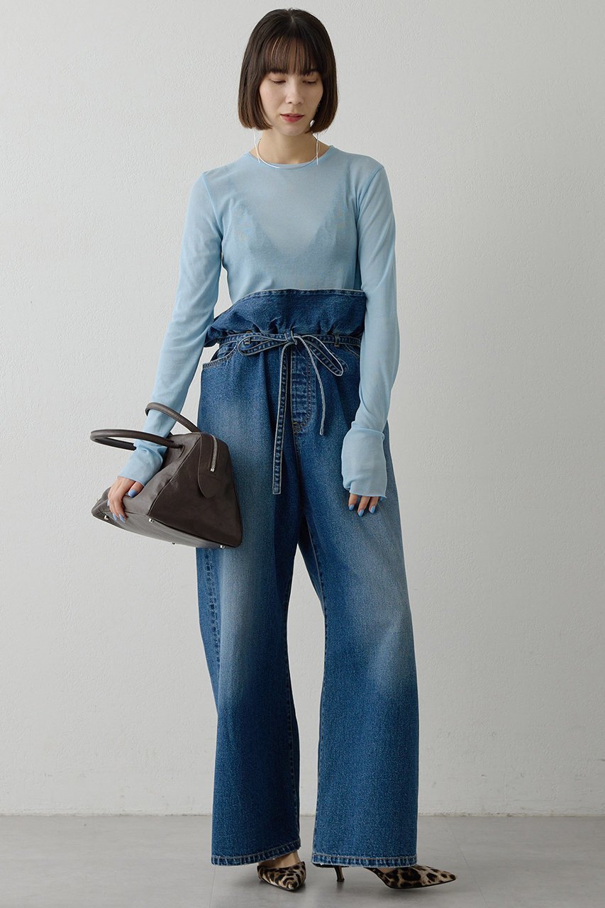 【ウィムガゼット/Whim Gazette】のフリルデニムパンツ 人気、トレンドファッション・服の通販 founy(ファニー) 　ファッション　Fashion　レディースファッション　Fashion for Women　パンツ　Pants & Trousers　デニムパンツ・ジーンズ・美脚デニム　Denim Jeans & Pants　ダメージ　Distressed, Destroyed　デニム　Denim, Jeans Material　フェミニン　Feminine, Girly　フリル　Frill, Ruffle　ヴィンテージ　Vintage Style　other-5|ID: prp329100004807475 ipo3291000000036138603