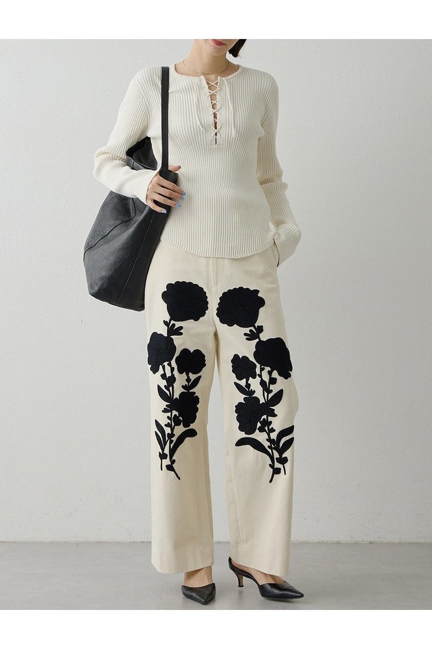【ウィムガゼット/Whim Gazette】のコード刺繍パンツ 人気、トレンドファッション・服の通販 founy(ファニー) 　ファッション　Fashion　レディースファッション　Fashion for Women　パンツ　Pants & Trousers　2026年　2026　インド　Indian Textile　シンプル　Simple, Minimal　フラット　Flat, Flat Shoes　レース　Lace, Lace Fabric　ワイド　Wide, Wide Fit　夏　Summer　春　Spring　S/S・春夏　SS, Spring/Summer, Warm Season　other-4|ID: prp329100004807480 ipo3291000000034885813