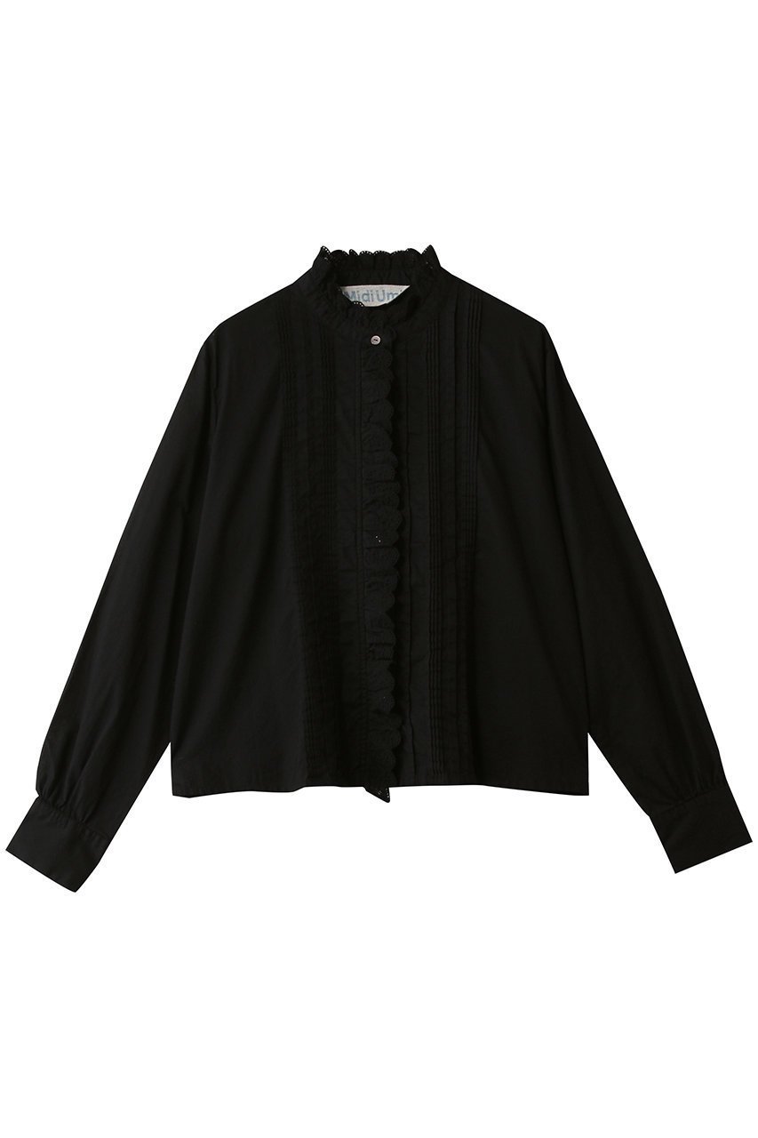 【ミディウミ/MidiUmi】のpin tuck lace shirt シャツ インテリア・キッズ・メンズ・レディースファッション・服の通販 founy(ファニー) 　ファッション　Fashion　レディースファッション　Fashion for Women　トップス・カットソー　Cut & Sew Tops　シャツ・ブラウス・オフィスカジュアル　Elegant Blouses & Button-Ups　2026年　2026　おすすめ　Recommended / Our Picks　カーディガン　Cardigan, Knitwear　クラシカル　Classical, Vintage-Inspired　ジャケット　Jacket, Outerwear　スリーブ　Sleeve, Long Sleeve / Short Sleeve　レース　Lace, Lace Fabric　ロング　Long, Long-Length　エレガント 上品　Elegant　夏　Summer　春　Spring　S/S・春夏　SS, Spring/Summer, Warm Season　black|ID: prp329100004807489 ipo3291000000034885883