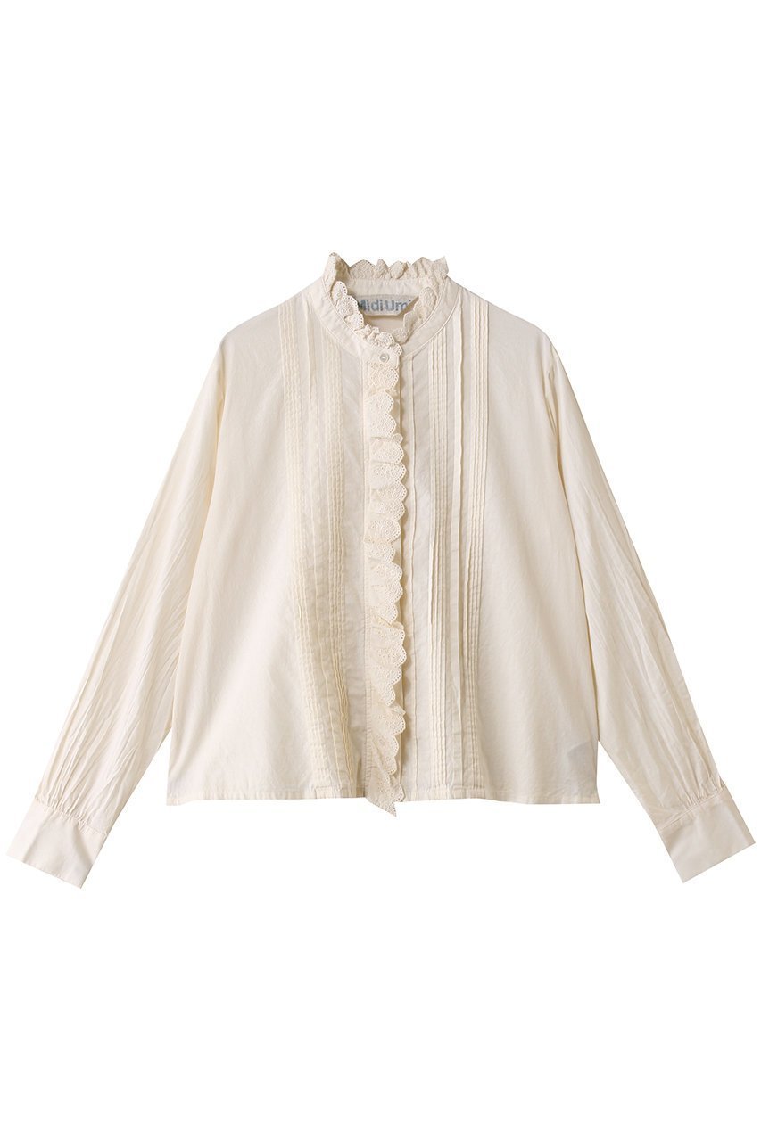 【ミディウミ/MidiUmi】のpin tuck lace shirt シャツ インテリア・キッズ・メンズ・レディースファッション・服の通販 founy(ファウニー) 　ファッション　Fashion　レディースファッション　Fashion for Women　トップス・カットソー　Cut & Sew Tops　シャツ・ブラウス・オフィスカジュアル　Elegant Blouses & Button-Ups　おすすめ　Recommended / Our Picks　カーディガン　Cardigan, Knitwear　クラシカル　Classical, Vintage-Inspired　ジャケット　Jacket, Outerwear　スリーブ　Sleeve, Long Sleeve / Short Sleeve　レース　Lace, Lace Fabric　ロング　Long, Long-Length　エレガント 上品　Elegant　ivory|ID: prp329100004807489 ipo3291000000036742834